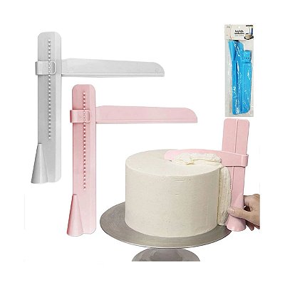 Espátula Alisadora Regulável Angular Niveladora Bolo Raspadora Curva Régua Ajustável