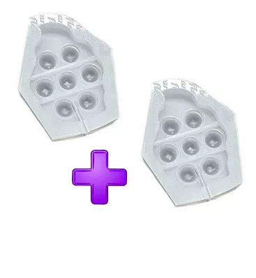 Kit C 2 Moldes 691 - Pirulitos Fidget Pop It - Cupcake 6cm