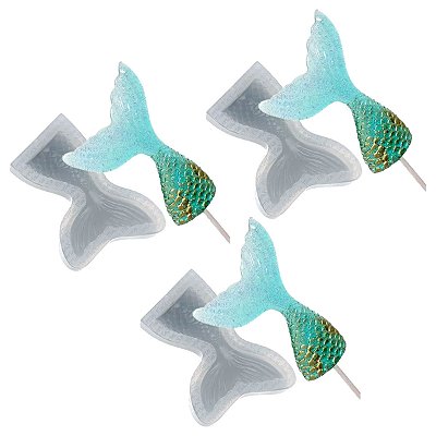 Kit C/ 3 - Pirulito De Cristal Cauda Sereia 10 Cm - Cod. 166