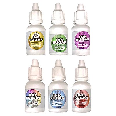 Kit Ink Sugar Perolado - 6 Cores  - 15ml - Flexarte