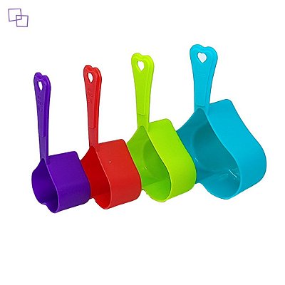 Kit medidor de cozinha coração 4 peças