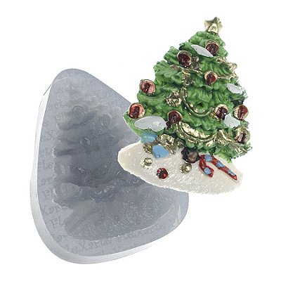 Molde de  Silicone 017 - Árvore de Natal c/ Bolinhas