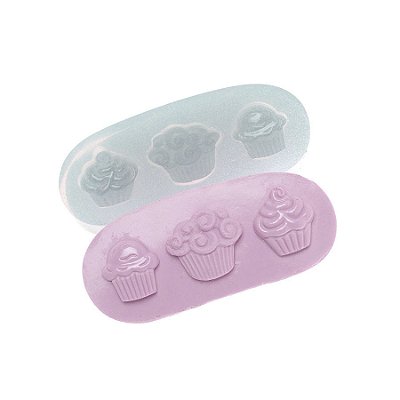 Molde de  Silicone 025 - Trio de Cupcakes