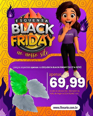 Molde de  Silicone 036 - Marcador Folha da Begônia 20% OFF