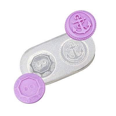 Molde de  Silicone 039 - Botão Duplo Âncora