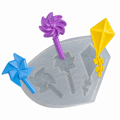 Molde de Silicone 058 - Cataventos Pipa Infantil Flexarte