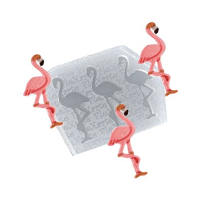 Molde de  Silicone 068 - Trio de Flamingos