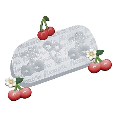 Molde de  Silicone 1008 - Trio de Cerejas Prunus Avium Pequena