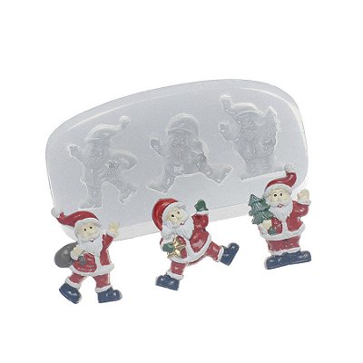 Molde de  Silicone 127 - Trio de Papai Noel