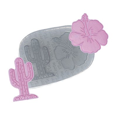 Molde de  Silicone 138 - Cactos + Hibisco