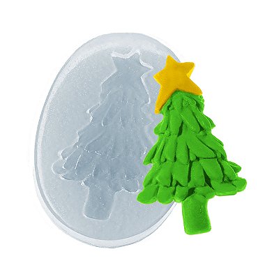Molde de  Silicone 139 - Árvore de Natal c Estrela