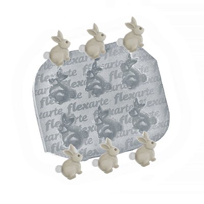 Molde de  Silicone 150 - Conjunto de Micro Coelhos