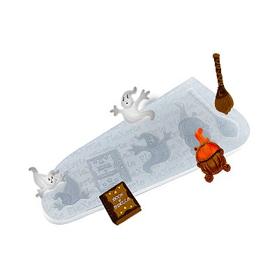 Molde de  Silicone 192 - Halloween Calderão - Flexarte