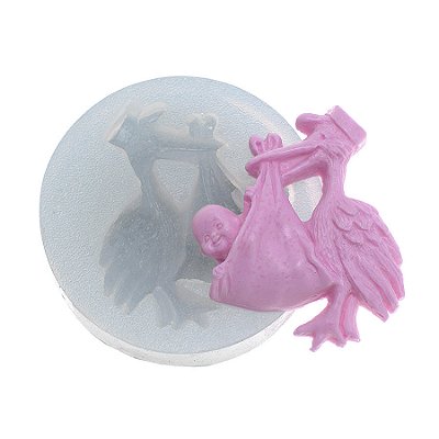 Molde de  Silicone 193 - Cegonha com Bebê