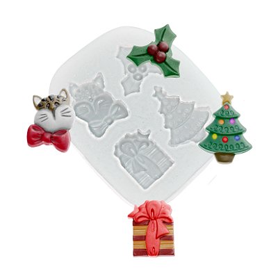 Molde de  Silicone 235 - Quarteto de Natal 4