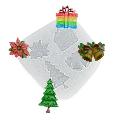 Molde de  Silicone 237 - Quarteto de Natal 5