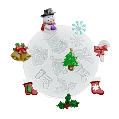 Molde de  Silicone 244 - Conjunto de Natal 1