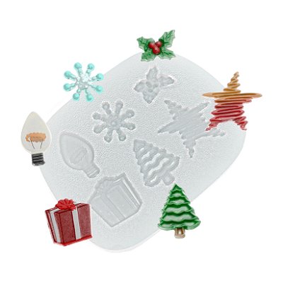 Molde de  Silicone 245 - Conjunto de Natal 2