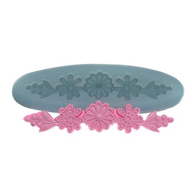 Molde de  Silicone 258 - Cordão de Flores