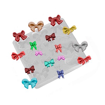 Molde de  Silicone 267 - Múltiplos Lacinhos - Laço Flexarte
