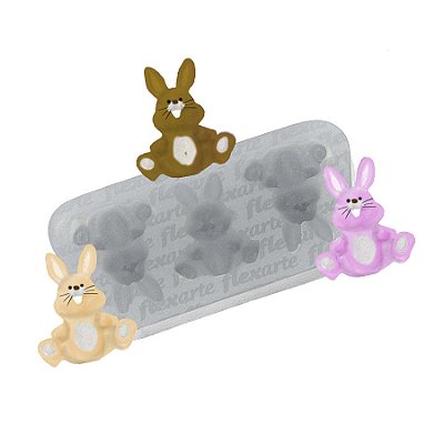 Molde de  Silicone 274 - Trio de Coelhinhos SS