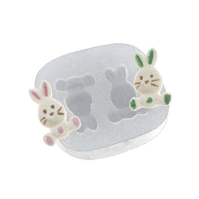 Molde de  Silicone 286 - Dupla de Mini Coelhos 2