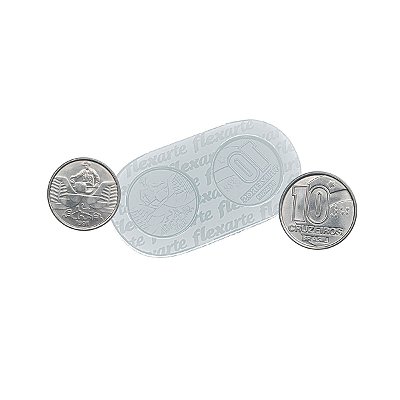 Molde de  Silicone 313 - Moeda 10 Cruzeiros Fantasia - Frente e Verso