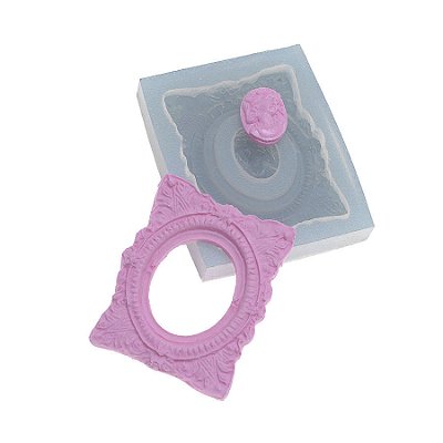 Molde de  Silicone 367 - Moldura Ret -  Med -  + Camafeu