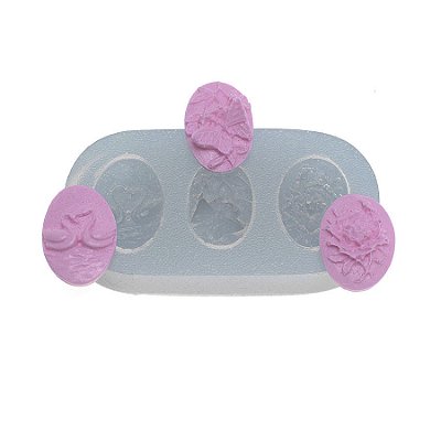Molde de  Silicone 378 - Trio de Camafeus Diversos