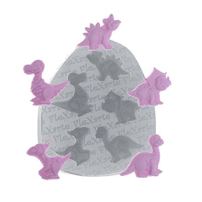 Molde de  Silicone 388 - Mini Baby Dinossauros