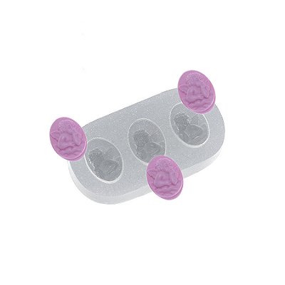 Molde de  Silicone 389 - Trio de Mini Anjos