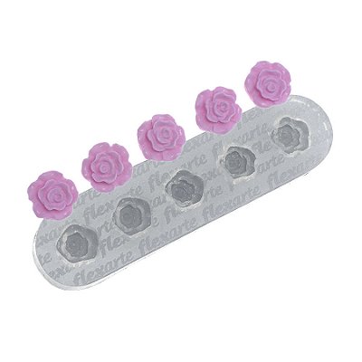 Molde de  Silicone 391 - Mini Rosinhas Theron Flor Flexarte