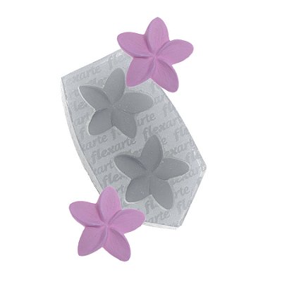 Molde de  Silicone 417 - Par de Florzinhas Catavento 5 Pétalas
