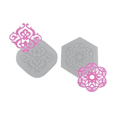 Molde de  Silicone 422 - Dupla de Mini Rendas