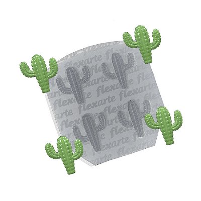 Molde de  Silicone 462 - Quarteto de Mini Cactos