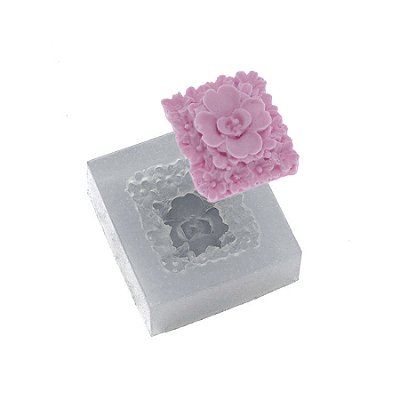 Molde de  Silicone 467 - Retangulo de Flores