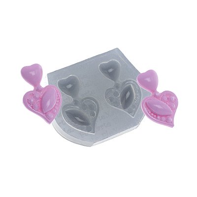 Molde de  Silicone 487 - Jóia Dois Corações