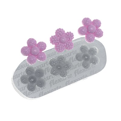 Molde de  Silicone 516 - Trio de Florzinhas Ayala