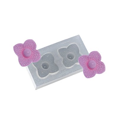 Molde de  Silicone 518 - Par de Joias Quadrada c/ Pérola