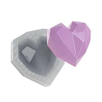 Molde de  Silicone 565 - Coração Lapidado Grande