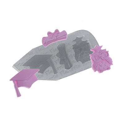 Molde de  Silicone 571 - Formatura Diploma + Capelo