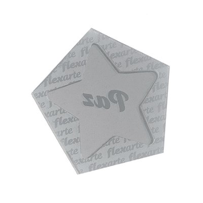 Molde de  Silicone 596 - Tampa de Pirulito Chocalho Estrela PAZ 6 Cm
