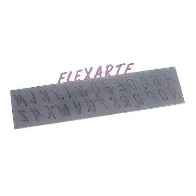 Molde de  Silicone 613 - Alfabeto handwriting Médio Maiúsculo