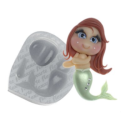 Molde de  Silicone 626 - Bonequinha Sereia Hayley