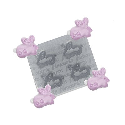 Molde de  Silicone 645 - Quarteto de Coelhinhos Edwins