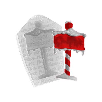 Molde de  Silicone 674 - Placa Merry Christmas