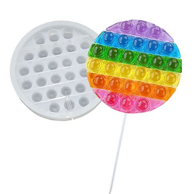 Molde de  Silicone 692 - Pirulito Fidget 12cm - Topo de Bolo