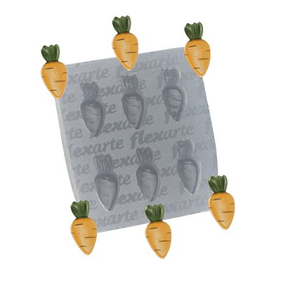 Molde de  Silicone 721 - Sexteto de Mini Cenouras