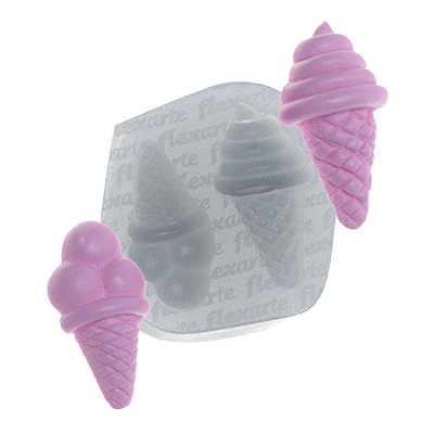 Molde de  Silicone 727 - Dupla de Sorvetes Médios