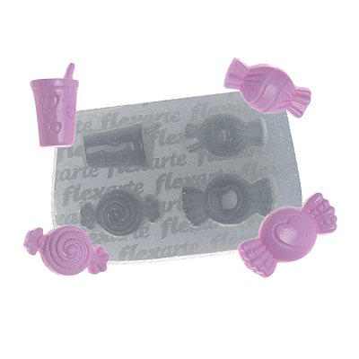 Molde de  Silicone 729 - Bombons + Copinho Suco